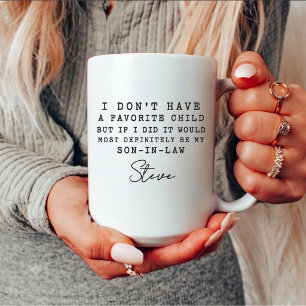 Taza De Café Mi yerno es mi hijo favorito Mamá y Papá Gif