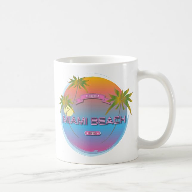 Taza De Café Miami Beach Florida Este. 1870 (Derecha)