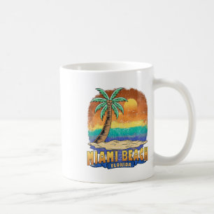 Taza De Café Miami Beach Florida Vintage Perturbate Souvenir