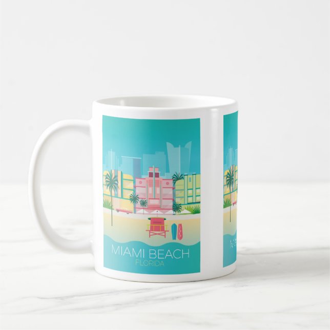 Taza De Café Miami Beach Mug (Izquierda)