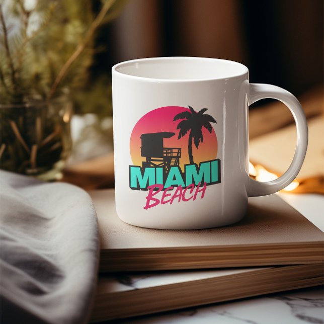 Taza De Café Miami Beach Travel Vintage (retro miami coffee mug)