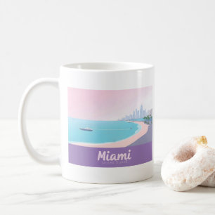 Taza De Café Miami Florida Coastline Cityscape Pastel Travel