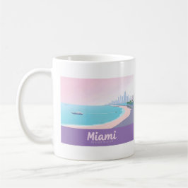 Taza De Café Miami Florida Coastline Cityscape Pastel Travel