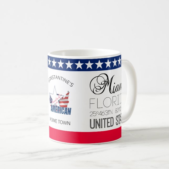 Taza De Café Miami, Florida, Estados Unidos elegante (Anverso derecho)