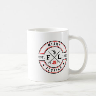 Taza De Café Miami Florida Fl Surfista Retro Playa Frente Y Ck