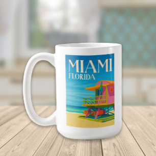 Taza De Café Miami Florida South Beach Vida Salvavidas Art Deco