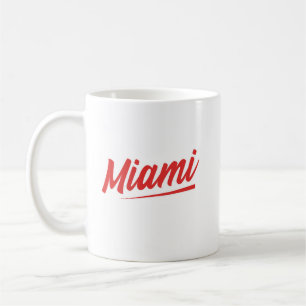 Taza De Café Miami Red Font