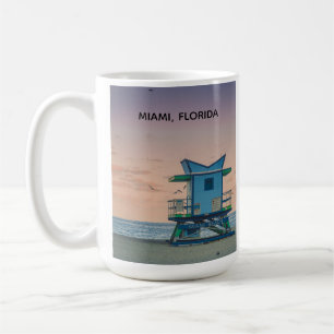 Taza De Café Miami South Beach Florida Vigilante Oceano 