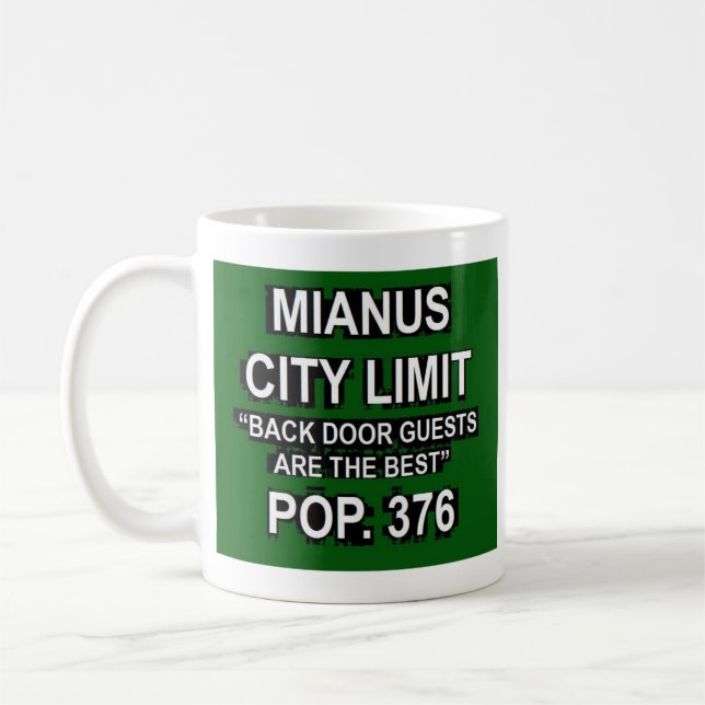Taza De Café Mianus Connecticut Funny City Limit Rótulo (Izquierda)