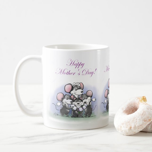 Taza De Café Mic, Mac y Moe's Happy Mother's Day (Con donut)