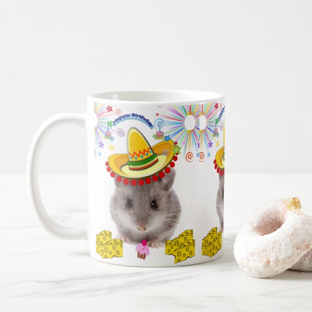 Taza De Café Mice Mug Happy Birday Mug (Con donut)