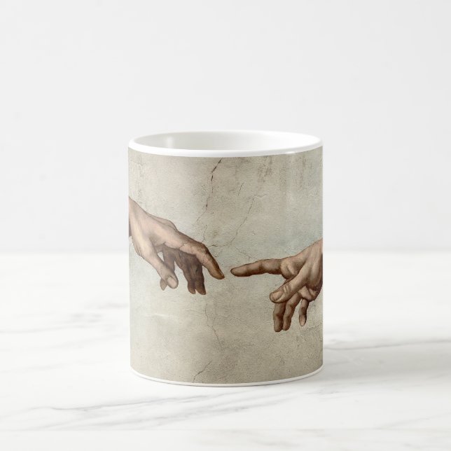 Taza De Café Michaelangelo manos creación adam dios (Centro)