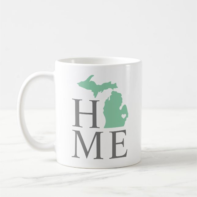 Taza De Café Michigan Casa de la Moneda Personalizado Verde Cor (Izquierda)
