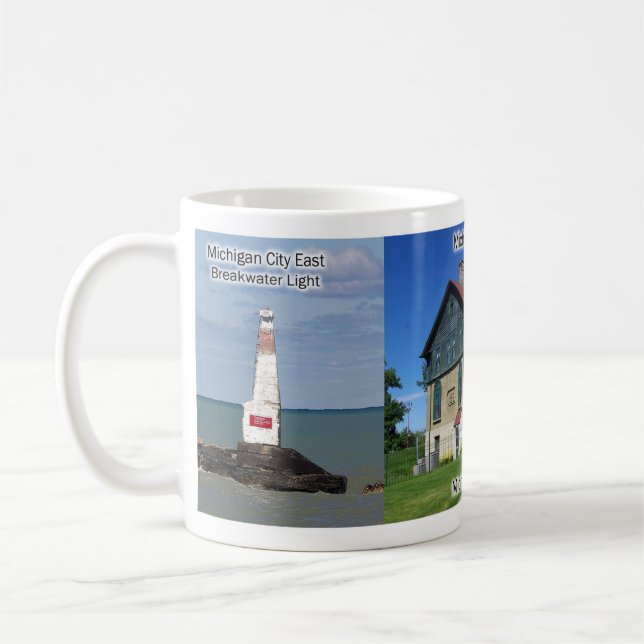 Taza De Café Michigan City Lighthouses mug (Izquierda)