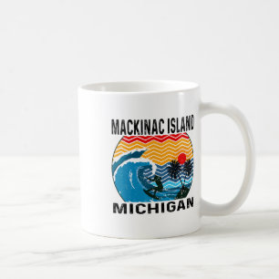 Taza De Café Michigan Mackinac Isla Mackinac Tablas de Surfear 