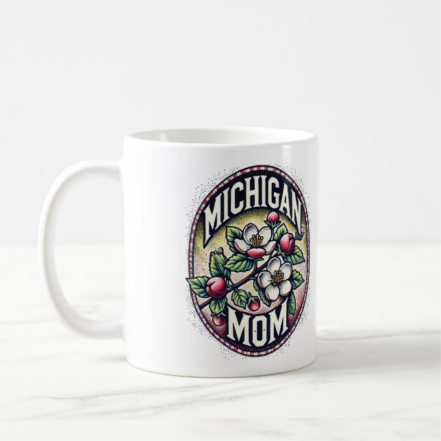 Taza De Café Michigan Mom Cherry Blossom Tree Flower (Izquierda)