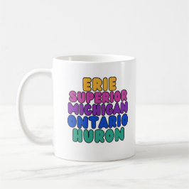 Taza De Café Michigan Rainbow Text Great Lakes Coffee Mug