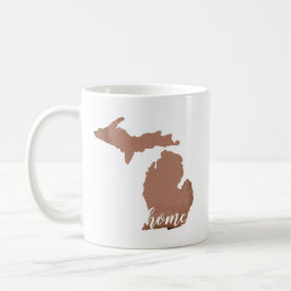 Taza De Café Michigan Silhouette Copper White Home