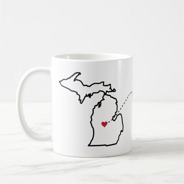Taza De Café Michigan to Tennessee - Heart2Heart Coffee Mug (Izquierda)