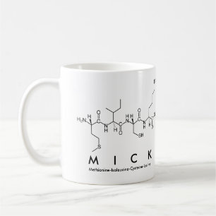 Taza De Café Mick peptide name mug