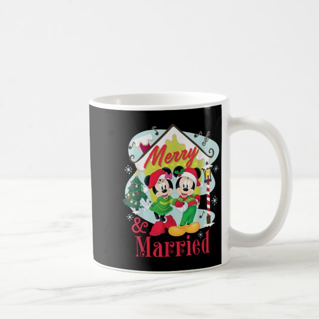 Taza De Café Mickey &amp; Minnie Merry &amp; Married Christmas  (Derecha)
