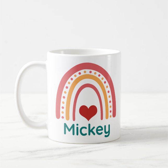 Taza De Café Mickey Vintage Boho Rainbow (Izquierda)