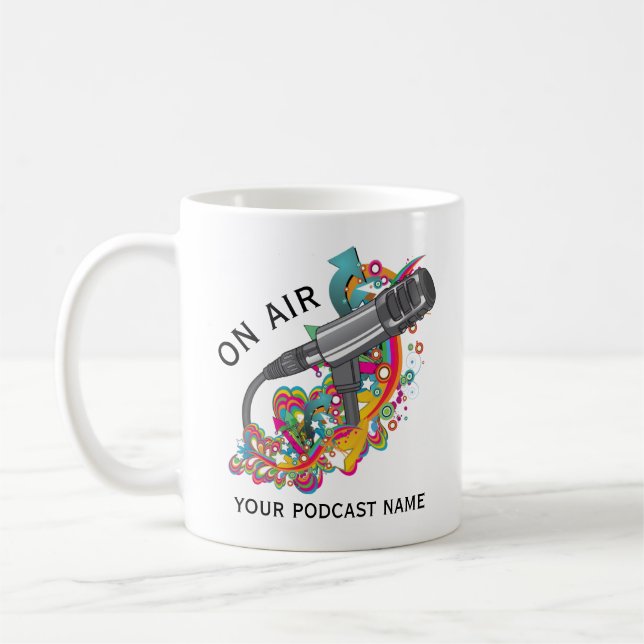 Taza De Café Micrófono de podcast personalizado (Izquierda)