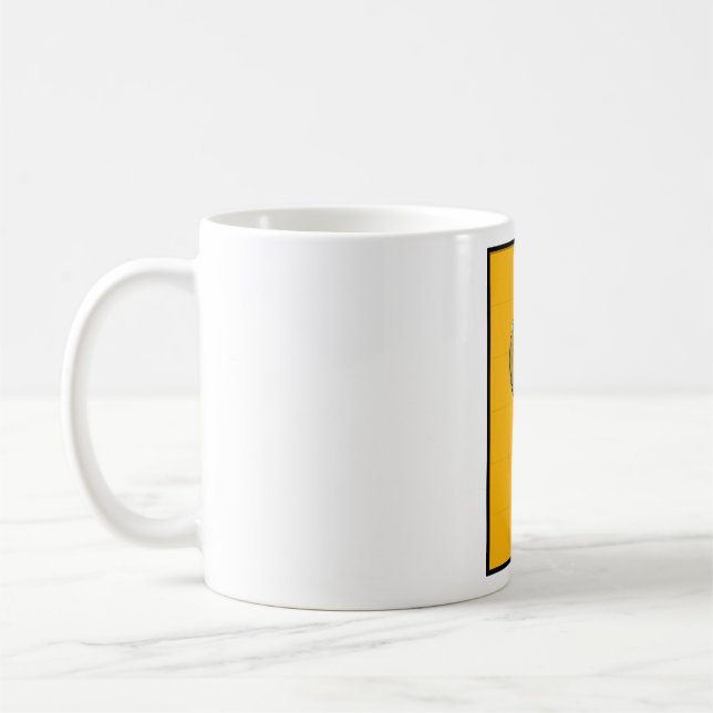 Taza De Café Micrófono Retro sobre Amarillo Intenso (Izquierda)