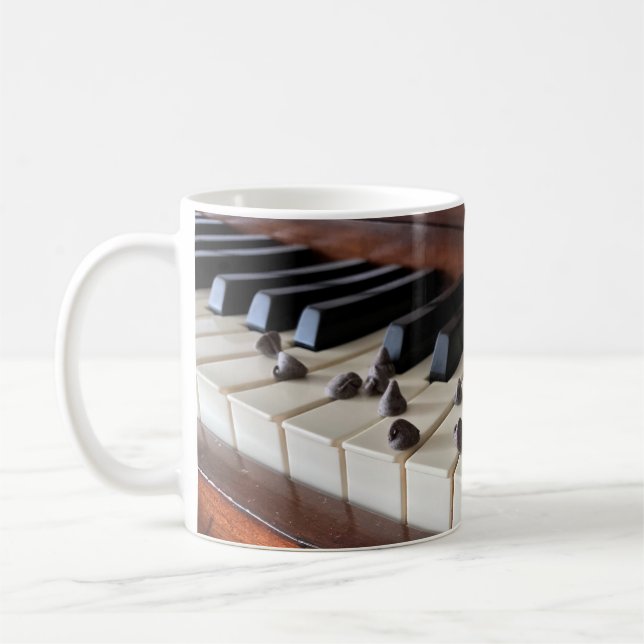 Taza De Café Microprocesadores del piano y de chocolate (11oz) (Izquierda)