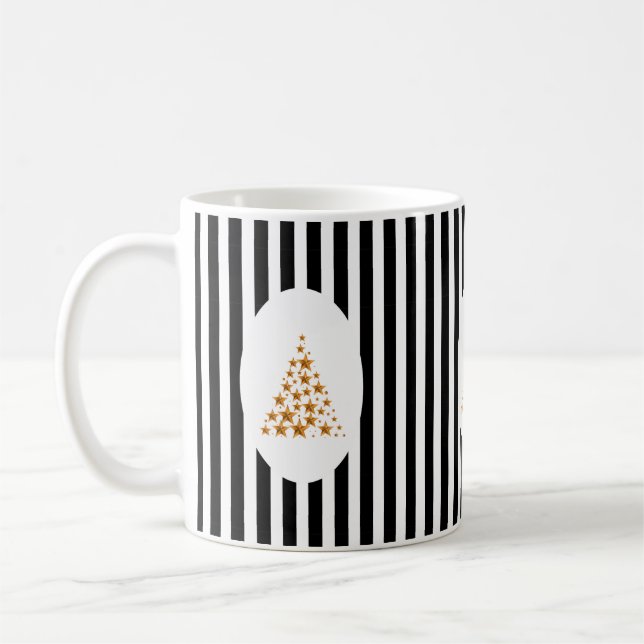 Taza De Café Mid century christmas tree with Golden star (Izquierda)