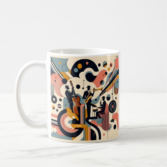 Taza De Café Mid Century Jazz Age Psychedelic Trio (Izquierda)