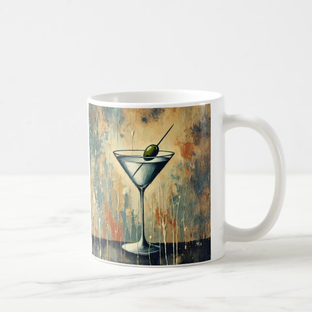 Taza De Café Mid Century Mixed Media Martini Art (Derecha)