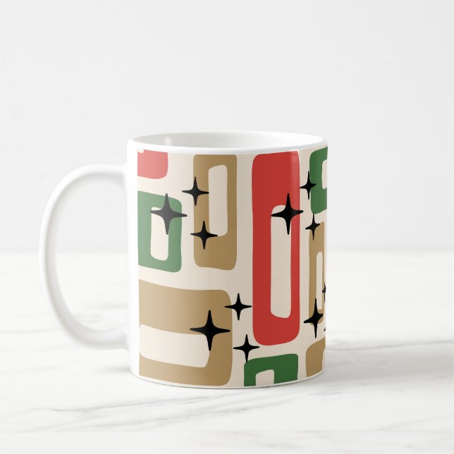 Taza De Café Mid Century Modern Atomic Christmas (Izquierda)