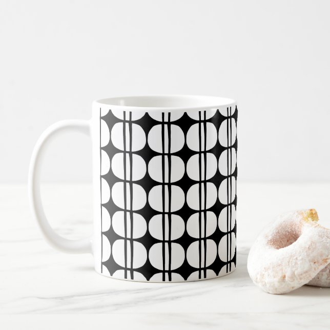 Taza De Café Mid Century Modern Geometric Pattern (Con donut)