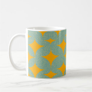 Taza De Café Mid Century Modern Turquoise Diamond