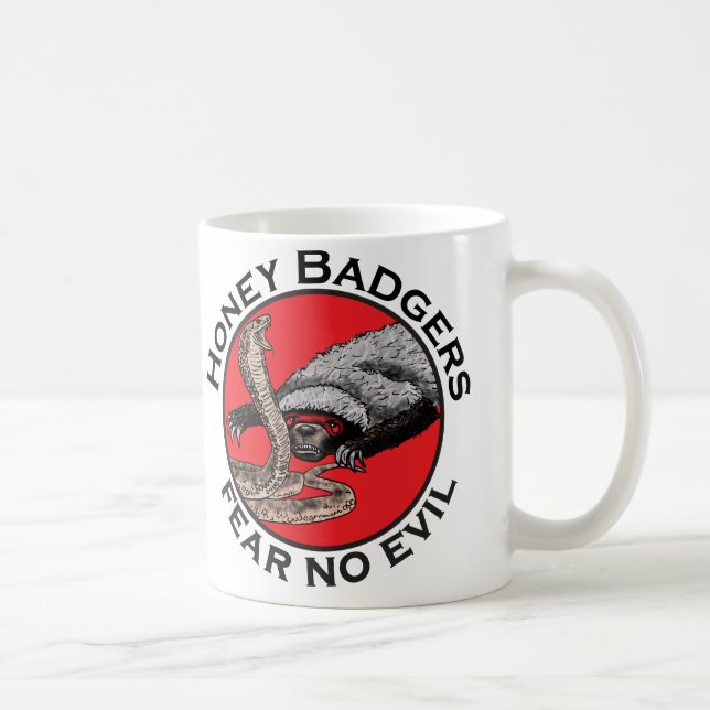 Taza De Café Miedo a la maldad Badia Miel Badger Arte Animal Ro (Derecha)