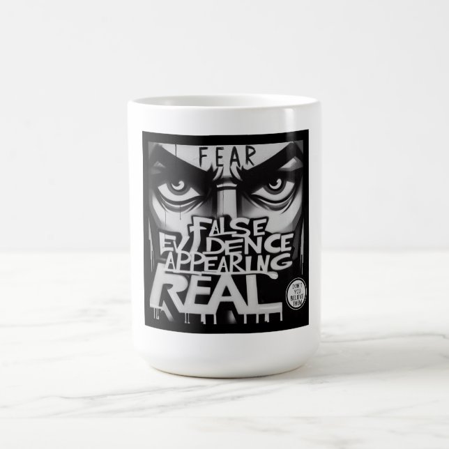 Taza De Café MIEDO Evidencia Falsa que Parece Real (Centro)