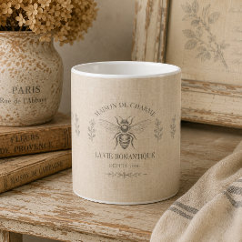 Taza De Café Miel beige abeja francés campo vintage rústico