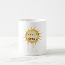 Taza De Café Miel Dulce de Oro Gotea Sol
