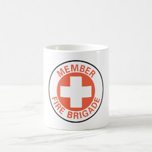 Taza De Café Miembro de la Brigada de Bomberos Cruz Roja Bomber