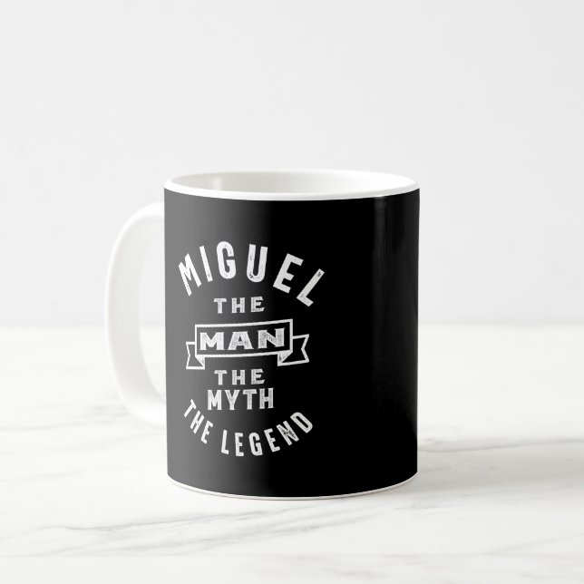 Taza De Café Miguel Nombre personalizado Regalo de cumpleaños (Anverso izquierdo)