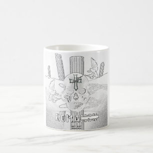 Taza De Café Mikitiez dreamer cráneo tatuaje arco iris rosa roc
