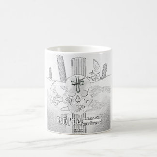 Taza De Café Mikitiez dreamer cráneo tatuaje arco iris rosa roc