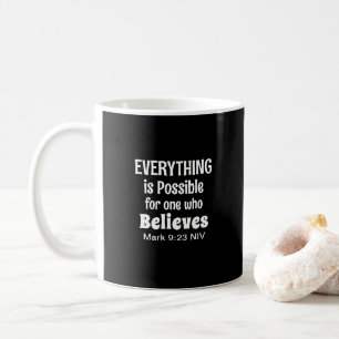 Taza De Café Milagro Biblia Verse Fe Cristiana Negro