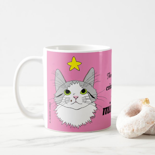Taza De Café Milagros Gizmo Ragdoll Cat Rosa Inspirador (Con donut)