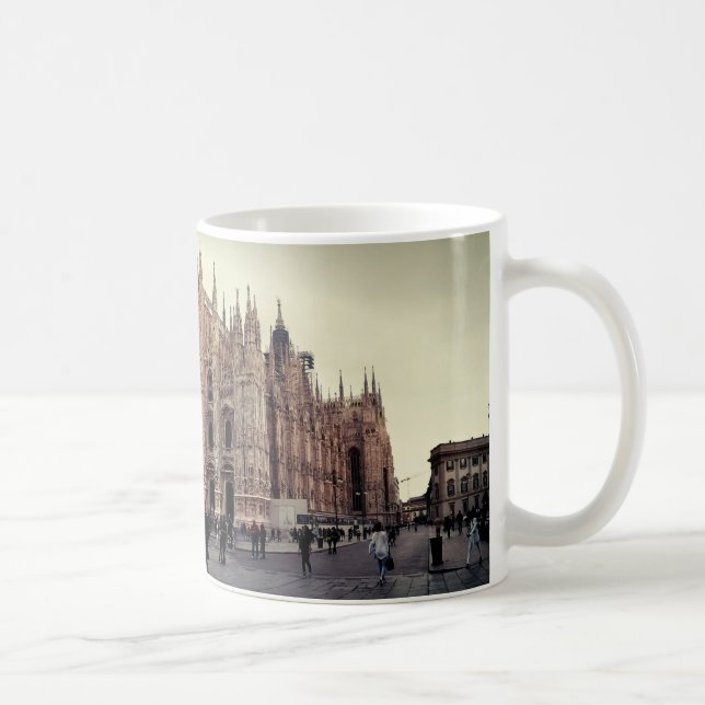 Taza De Café Milán Piazza Duomo Mug (Derecha)