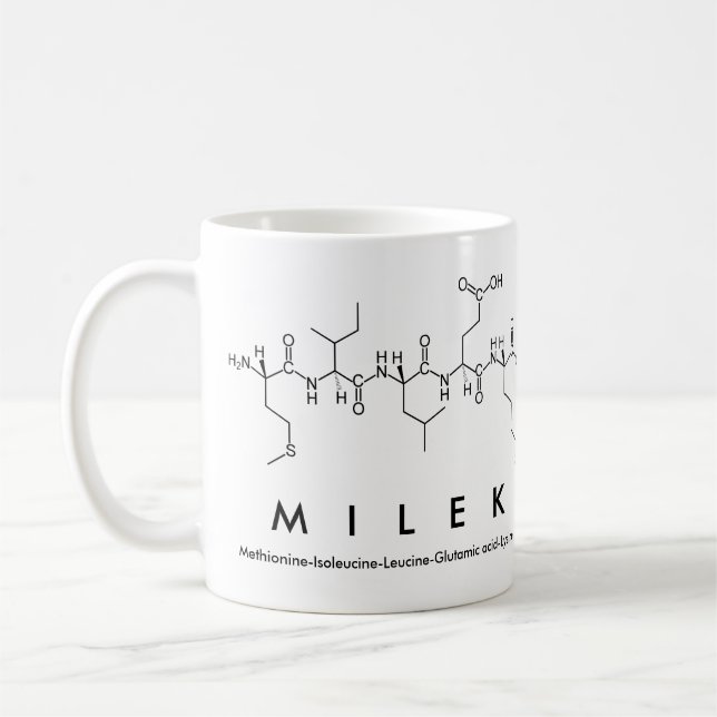Taza De Café Milek peptide name mug (Izquierda)
