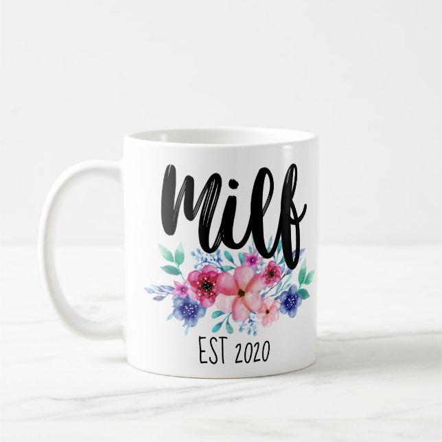 Taza De Café Milf establecido con fecha personalizado (Izquierda)
