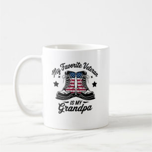 Taza De Café Militar Mi Veterano Favorito Es Mi Abuelo