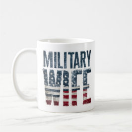 Taza De Café Military wife patriotic red, white and blue 